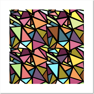 Colorful triangles pattern 6 Posters and Art